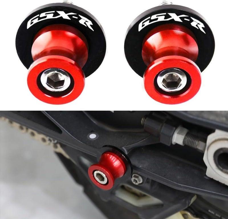 FREAXLL 2pcs M8*1.5 Motorcycle Swing Arm Sliders Spools 8mm for Suzuki GSXR 600 750 1992-2024 GSX-R 1000 2001-2024 GSXS 600 750 1000 GSX-8R GSX-8S 2023-BRed - Image 1
